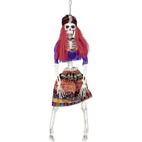 Boland Halloween Hangende horror decoratie skelet 40 cm meisjes piraat/gipsy - Halloween poppen