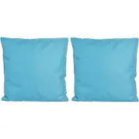 Anna's Collection 8x Bank/sier kussens voor binnen en buiten in de kleur lichtblauw 45 x 45 cm - Tuin/huis kussens