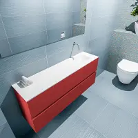 Mondiaz ada 120 cm toiletmeubel fire. Lex wastafel talc rechts zonder kraangat
