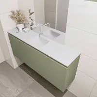 Mondiaz olan 120 cm toiletmeubel army. Lex wastafel talc midden geen kraangat