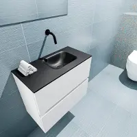 Mondiaz ada 60 cm toiletmeubel talc. Lex wastafel urban rechts zonder kraangat