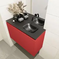Mondiaz olan 80 cm toiletmeubel fire. Lex wastafel urban rechts geen kraangat