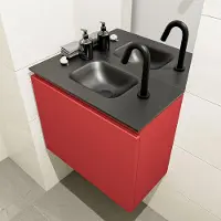 Mondiaz olan 60 cm toiletmeubel fire. Lex wastafel urban midden 1 kraangat