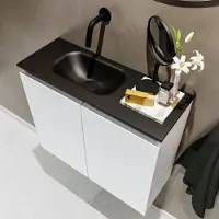 Mondiaz ture 60 cm toiletmeubel talc. Eden wastafel urban links geen kraangat