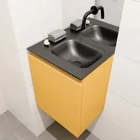 Mondiaz Olan 40cm toiletmeubel ocher met wastafel urban rechts geen kraangat