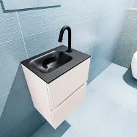 Mondiaz ada 40 cm toiletmeubel linen. Lex wastafel urban links 1 kraangat