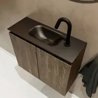 Mondiaz ture 60 cm toiletmeubel dark brown. Eden wastafel urban midden 1 kraangat