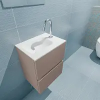 Mondiaz ADA 40cm toiletmeubel smoke. LEX wastafel talc links 1 kraangat