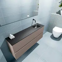 Mondiaz ada 120 cm toiletmeubel smoke. Lex wastafel urban rechts zonder kraangat
