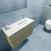 Mondiaz ada 80 cm toiletmeubel army. Lex wastafel talc midden 1 kraangat