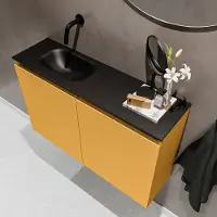 Mondiaz ture 80 cm toiletmeubel ocher. Eden wastafel urban links geen kraangat