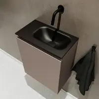 Mondiaz ture 40 cm toiletmeubel smoke. Eden wastafel urban rechts geen kraangat