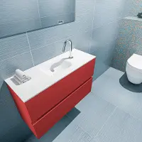 Mondiaz ada 80 cm toiletmeubel fire. Lex wastafel talc midden 1 kraangat