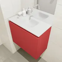 Mondiaz olan 60 cm toiletmeubel fire. Lex wastafel talc midden geen kraangat