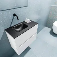 Mondiaz ada 60 cm toiletmeubel talc. Lex wastafel urban links zonder kraangat