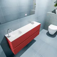 Mondiaz ADA 120cm toiletmeubel fire. LEX wastafel talc links 1 kraangat