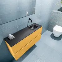 Mondiaz ada 100 cm toiletmeubel ocher. Lex wastafel urban rechts zonder kraangat