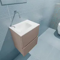 Mondiaz Ada 40cm toiletmeubel smoke met wastafel talc links zonder kraangat