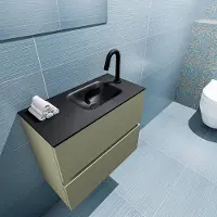Mondiaz ADA 60cm toiletmeubel army. LEX wastafel urban rechts 1 kraangat