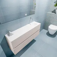 Mondiaz Ada 120cm toiletmeubel linen met wastafel talc rechts zonder kraangat