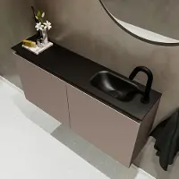 Mondiaz ture 100 cm toiletmeubel smoke. Eden wastafel urban rechts 1 kraangat