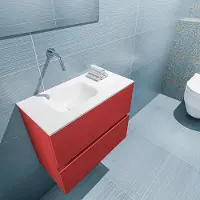 Mondiaz ada 60 cm toiletmeubel fire. Lex wastafel talc links zonder kraangat