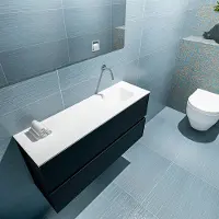 Mondiaz ada 100 cm toiletmeubel urban. Lex wastafel talc rechts zonder kraangat