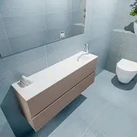 Mondiaz Ada 120cm toiletmeubel smoke met wastafel talc rechts 1 kraangat