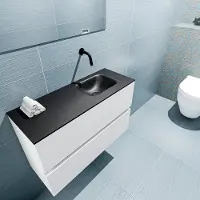 Mondiaz ADA 80cm toiletmeubel talc. LEX wastafel urban rechts zonder kraangat
