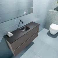 Mondiaz Ada 100cm toiletmeubel dark grey met wastafel urban midden zonder kraangat