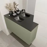 Mondiaz Olan 100cm toiletmeubel army met wastafel urban midden geen kraangat