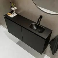 Mondiaz ture 100 cm toiletmeubel urban. Eden wastafel urban rechts geen kraangat