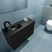 Mondiaz ada 80 cm toiletmeubel urban. Lex wastafel urban links 1 kraangat