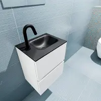 Mondiaz ada 40 cm toiletmeubel talc. Lex wastafel urban rechts 1 kraangat
