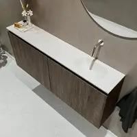 Mondiaz ture 120 cm toiletmeubel dark brown. Eden wastafel talc rechts geen kraangat