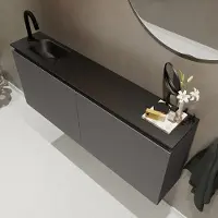 Mondiaz Ture 120cm toiletmeubel dark grey met wastafel urban links 1 kraangat