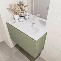 Mondiaz olan 80 cm toiletmeubel army. Lex wastafel talc rechts geen kraangat