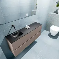 Mondiaz ada 120 cm toiletmeubel smoke. Lex wastafel urban links zonder kraangat