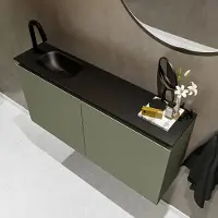 Mondiaz ture 100 cm toiletmeubel army. Eden wastafel urban links 1 kraangat