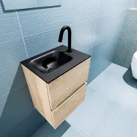 Mondiaz Ada 40cm toiletmeubel washed oak met wastafel urban links 1 kraangat