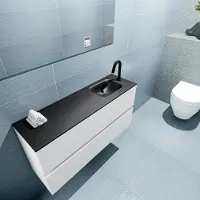 Mondiaz Ada 100cm toiletmeubel talc met wastafel urban rechts 1 kraangat