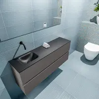 Mondiaz ada 120 cm toiletmeubel dark grey. Lex wastafel urban links zonder kraangat