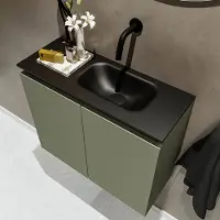 Mondiaz Ture 60cm toiletmeubel army met wastafel urban rechts geen kraangat