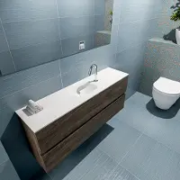 Mondiaz ada 120 cm toiletmeubel dark brown. Lex wastafel talc midden 1 kraangat