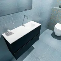 Mondiaz ada 80 cm toiletmeubel urban. Lex wastafel talc rechts zonder kraangat