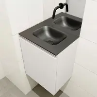 Mondiaz olan 40 cm toiletmeubel linen. Lex wastafel urban midden geen kraangat