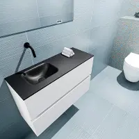 Mondiaz ada 80 cm toiletmeubel talc. Lex wastafel urban links zonder kraangat