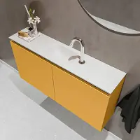 Mondiaz ture 100 cm toiletmeubel ocher. Eden wastafel talc midden 1 kraangat