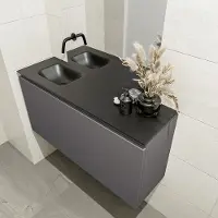 Mondiaz Olan 100cm toiletmeubel dark grey met wastafel urban links geen kraangat