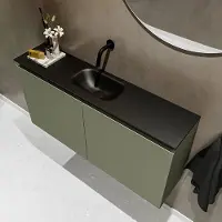 Mondiaz ture 100 cm toiletmeubel army. Eden wastafel urban midden geen kraangat